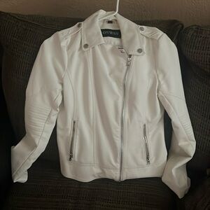 Guess brand leather jacket whitish cream color size medium worn once for a party